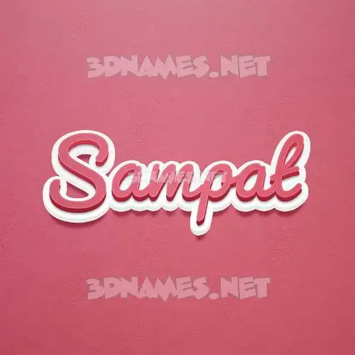 sampat in Red Scribble style - 3D name wallpaper