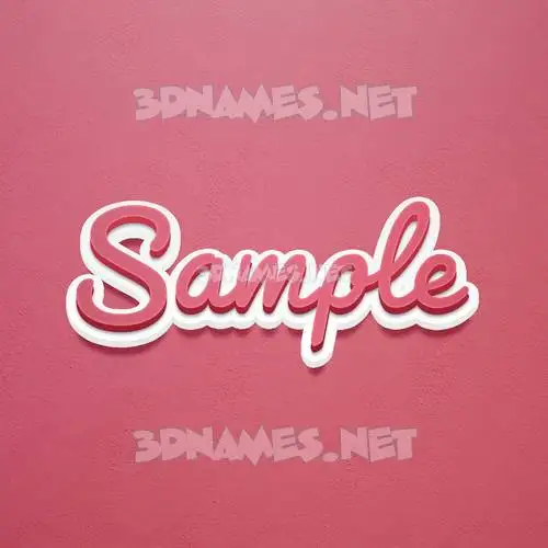 sample in Red Scribble style - 3D name wallpaper