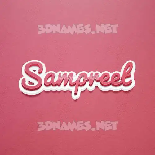 sampreet in Red Scribble style - 3D name wallpaper