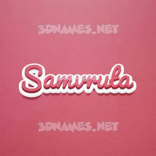 samvruta in Red Scribble style - 3D name wallpaper