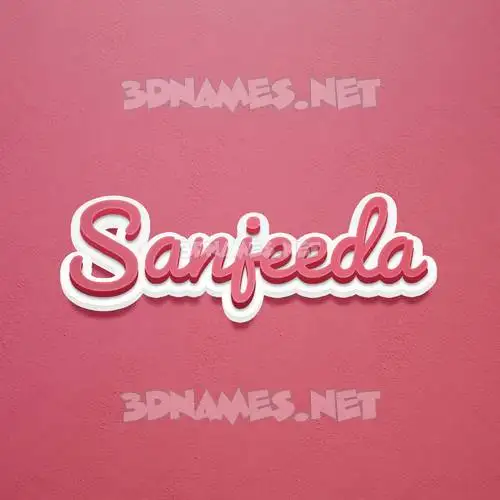 sanjeeda in Red Scribble style - 3D name wallpaper