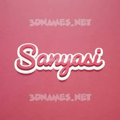 sanyasi in Red Scribble style - 3D name wallpaper