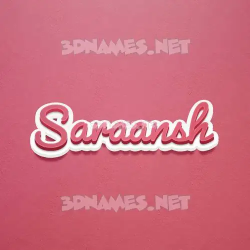saraansh in Red Scribble style - 3D name wallpaper