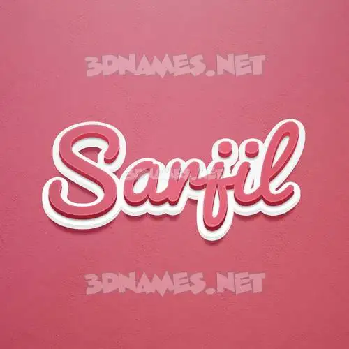 sarjil in Red Scribble style - 3D name wallpaper