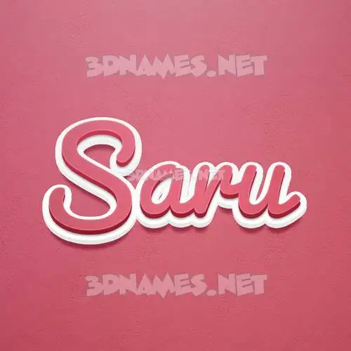 saru in Red Scribble style - 3D name wallpaper