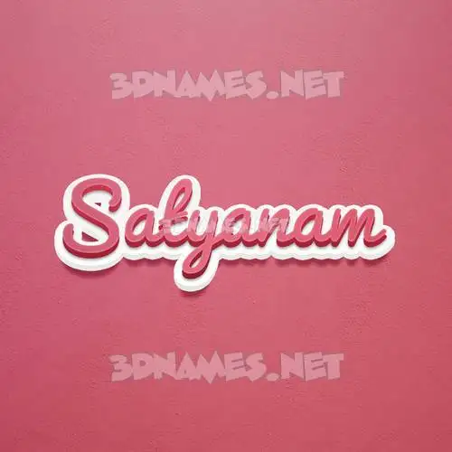 satyanam in Red Scribble style - 3D name wallpaper