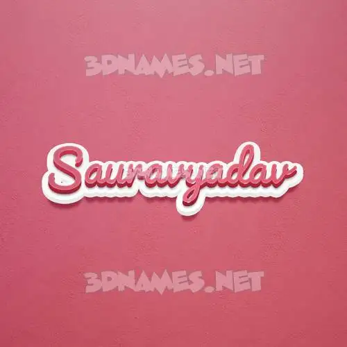 sauravyadav in Red Scribble style - 3D name wallpaper