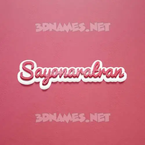 sayonaratran in Red Scribble style - 3D name wallpaper