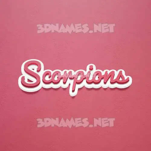 scorpions in Red Scribble style - 3D name wallpaper