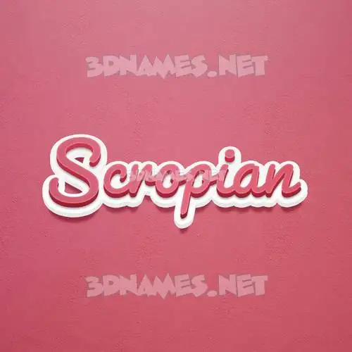 scropian in Red Scribble style - 3D name wallpaper