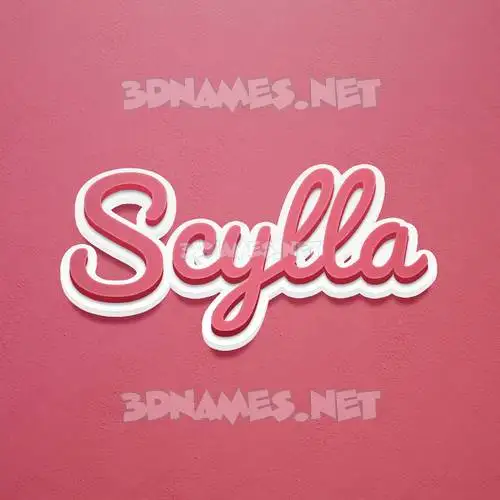 scylla in Red Scribble style - 3D name wallpaper
