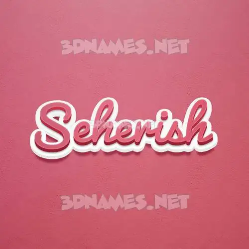 seherish in Red Scribble style - 3D name wallpaper