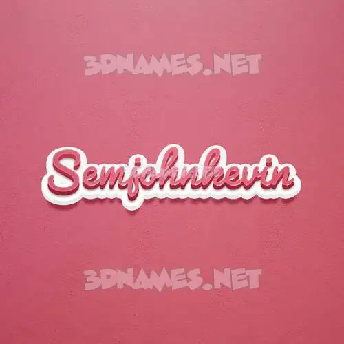 semjohnkevin in Red Scribble style - 3D name wallpaper