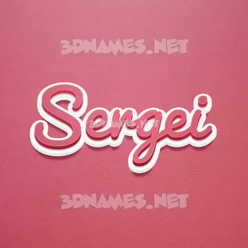 sergei in Red Scribble style - 3D name wallpaper
