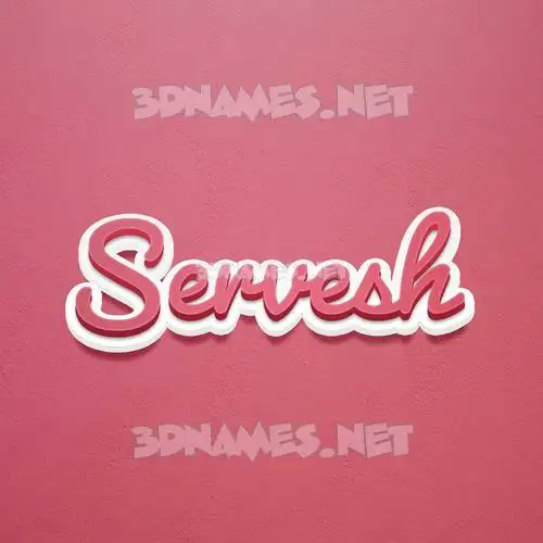 servesh in Red Scribble style - 3D name wallpaper