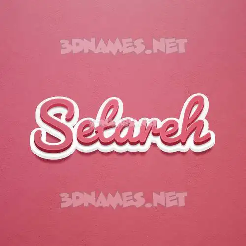 setareh in Red Scribble style - 3D name wallpaper