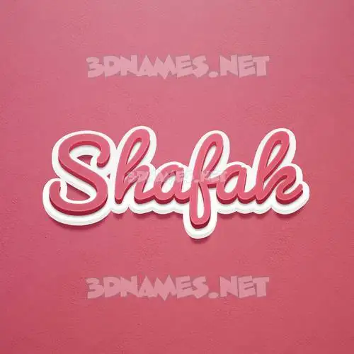 shafak in Red Scribble style - 3D name wallpaper