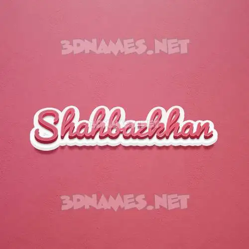 shahbazkhan in Red Scribble style - 3D name wallpaper