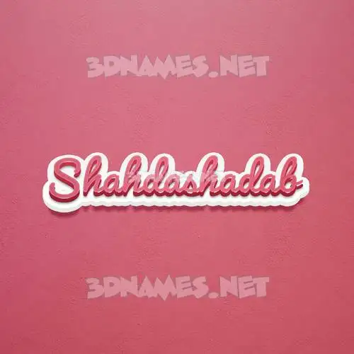 shahdashadab in Red Scribble style - 3D name wallpaper