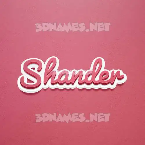 shander in Red Scribble style - 3D name wallpaper