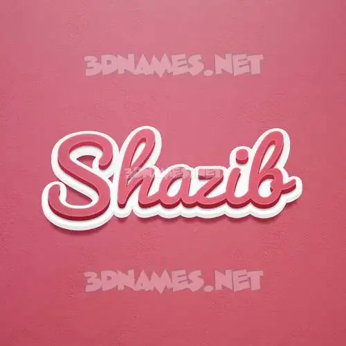 shazib in Red Scribble style - 3D name wallpaper