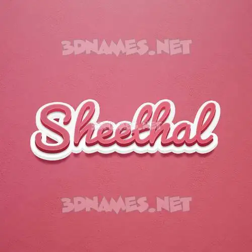 sheethal in Red Scribble style - 3D name wallpaper
