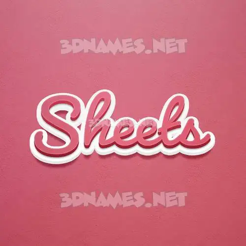 sheets in Red Scribble style - 3D name wallpaper