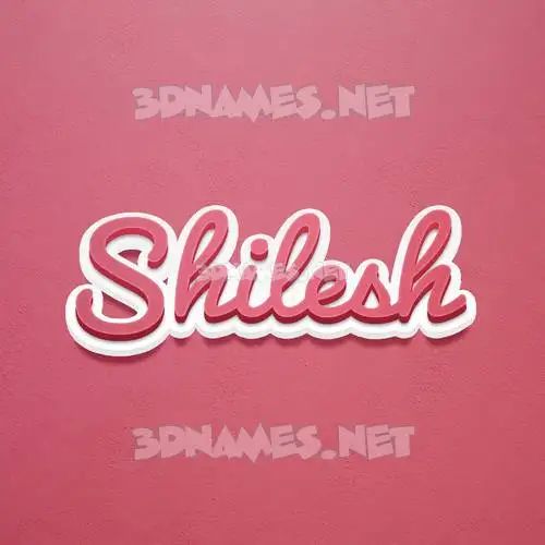 shilesh in Red Scribble style - 3D name wallpaper