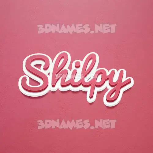 shilpy in Red Scribble style - 3D name wallpaper