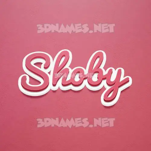 shoby in Red Scribble style - 3D name wallpaper