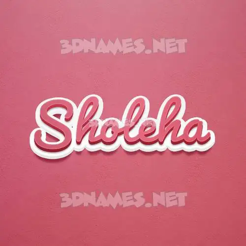 sholeha in Red Scribble style - 3D name wallpaper