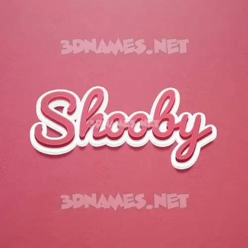 shooby in Red Scribble style - 3D name wallpaper