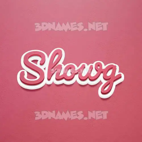 showg in Red Scribble style - 3D name wallpaper