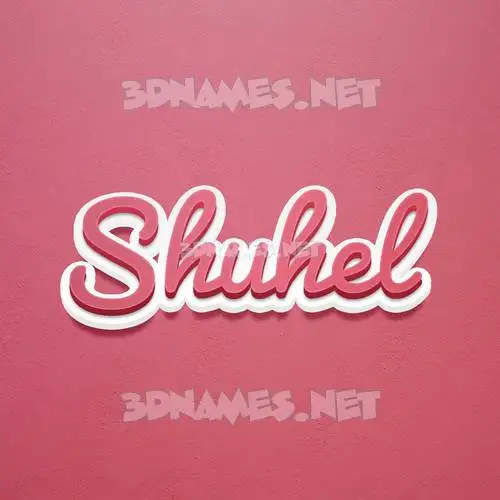 shuhel in Red Scribble style - 3D name wallpaper