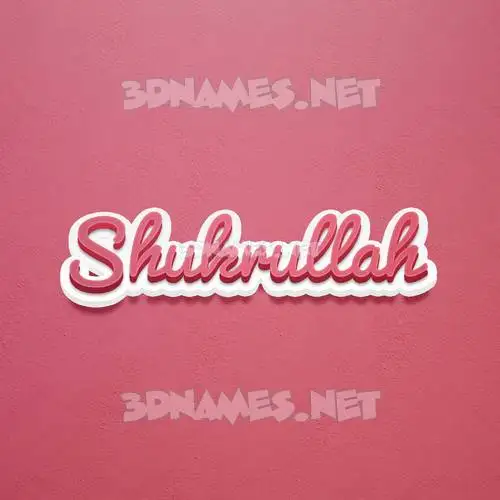 shukrullah in Red Scribble style - 3D name wallpaper