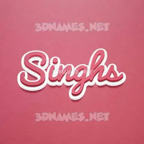 singhs in Red Scribble style - 3D name wallpaper