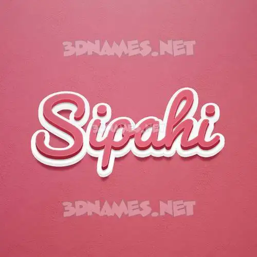 sipahi in Red Scribble style - 3D name wallpaper