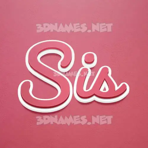 sis in Red Scribble style - 3D name wallpaper