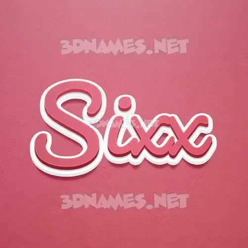 sixx in Red Scribble style - 3D name wallpaper sixx in Red Scribble style - 3D name wallpaper