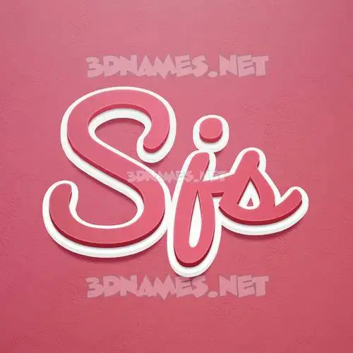 sjs in Red Scribble style - 3D name wallpaper