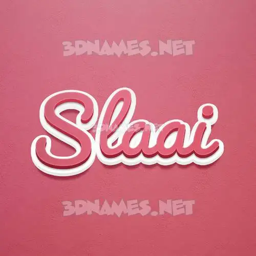 slaai in Red Scribble style - 3D name wallpaper