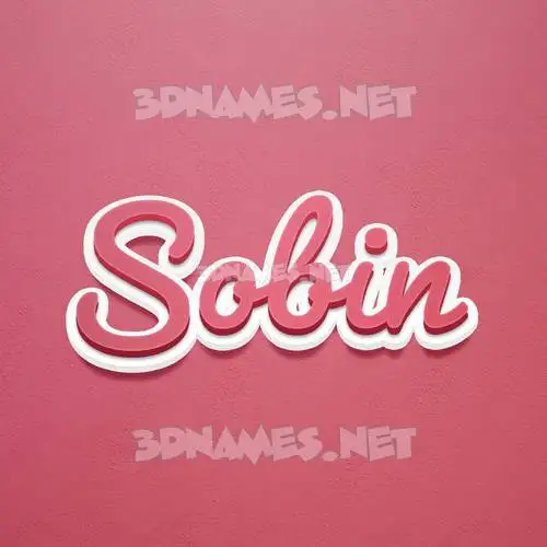 sobin in Red Scribble style - 3D name wallpaper