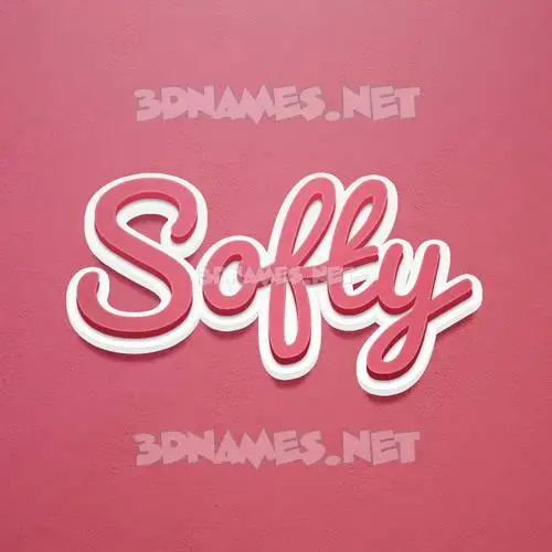 softy in Red Scribble style - 3D name wallpaper