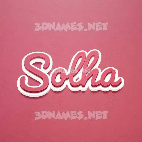 solha in Red Scribble style - 3D name wallpaper