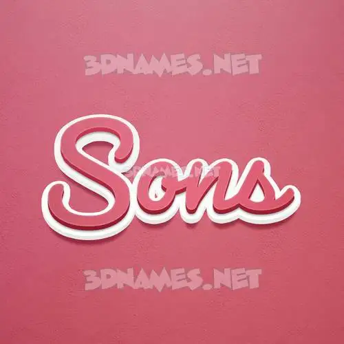 sons in Red Scribble style - 3D name wallpaper sons in Red Scribble style - 3D name wallpaper