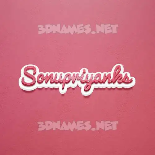 sonupriyanks in Red Scribble style - 3D name wallpaper
