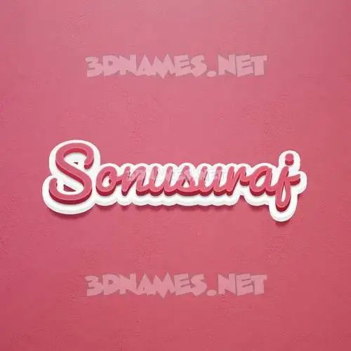 sonusuraj in Red Scribble style - 3D name wallpaper