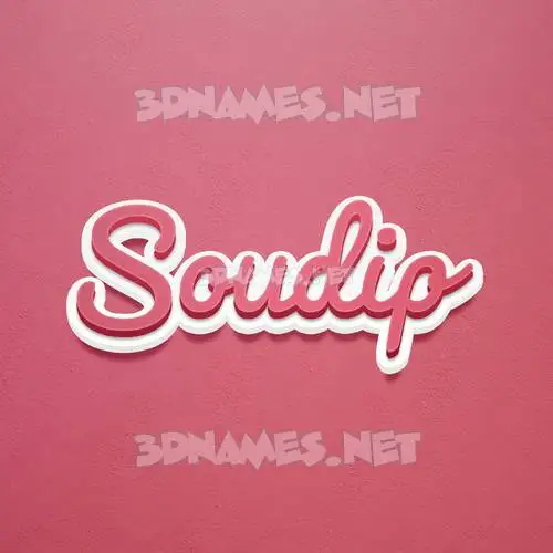 soudip in Red Scribble style - 3D name wallpaper