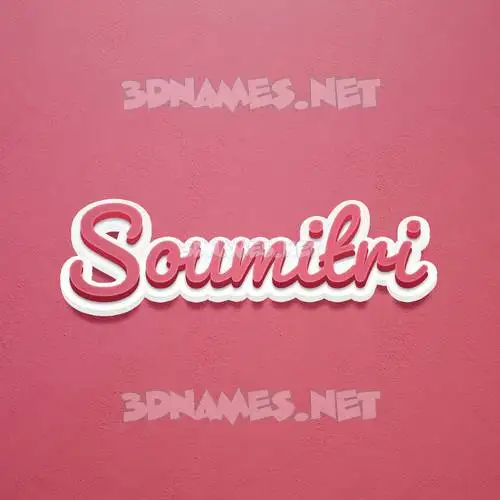 soumitri in Red Scribble style - 3D name wallpaper