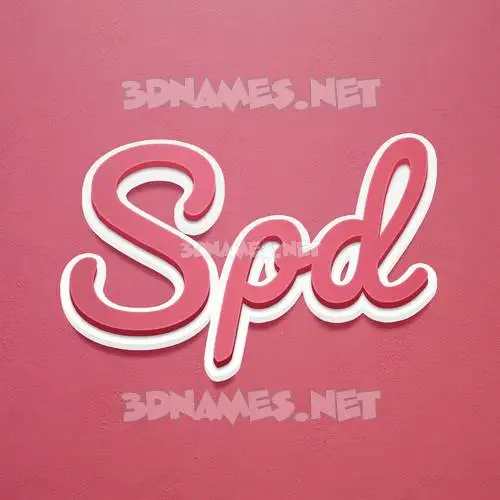 spd in Red Scribble style - 3D name wallpaper